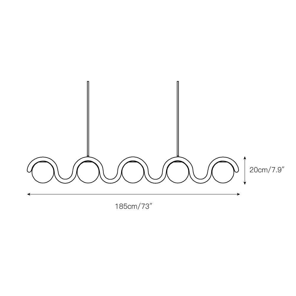 Citheis Individual Creativity Linear Glass Chandelier - Neutral Decor