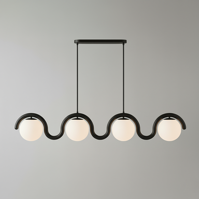 Aria Modern Metal Glass Linear Chandelier