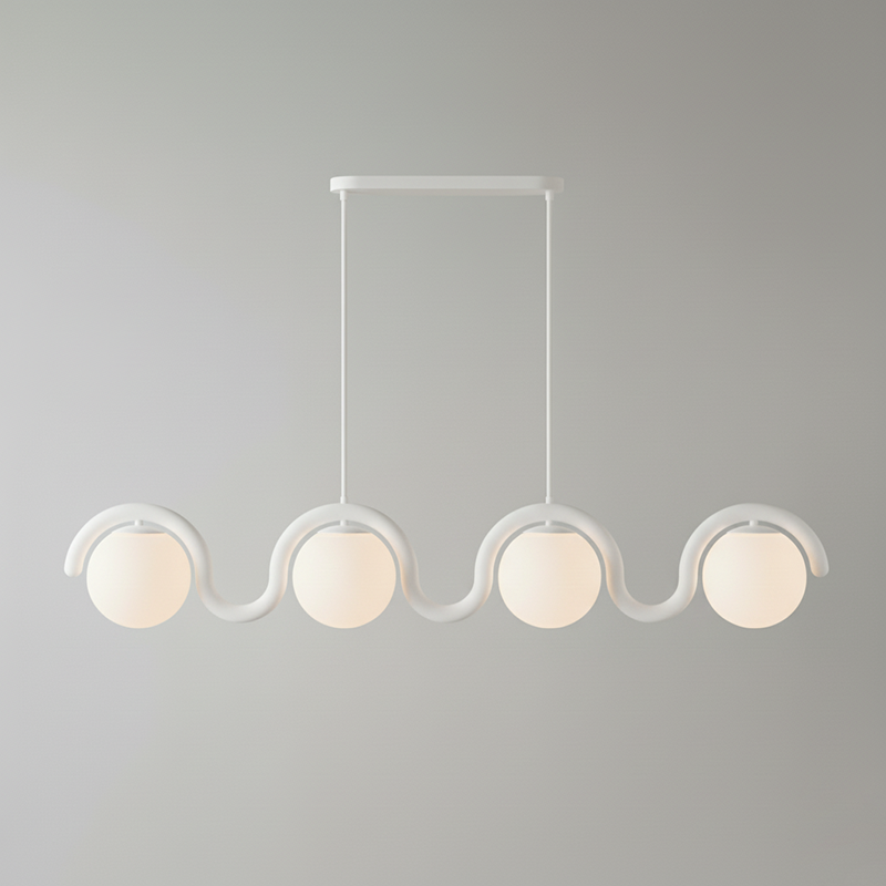 Aria Modern Metal Glass Linear Chandelier