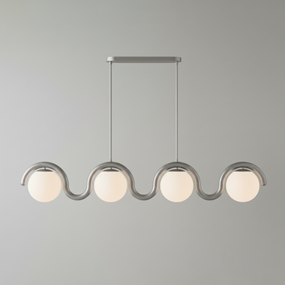 Aria Modern Metal Glass Linear Chandelier