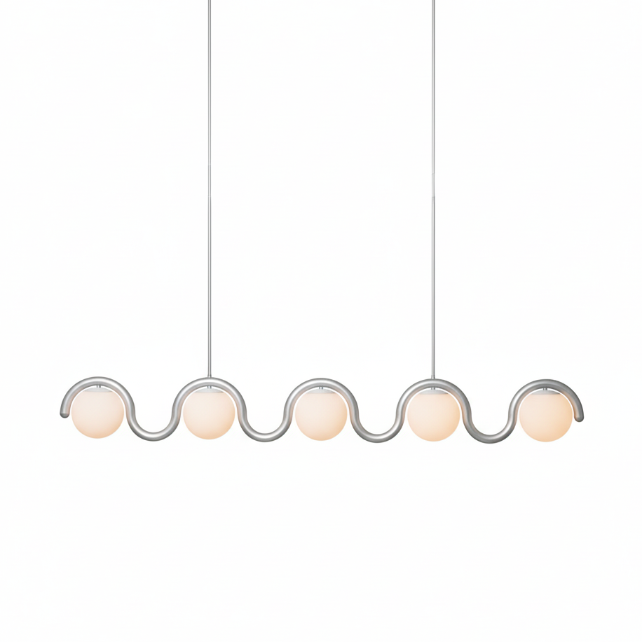 Aria Modern Metal Glass Linear Chandelier