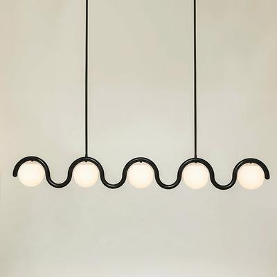 Aria Modern Metal Glass Linear Chandelier