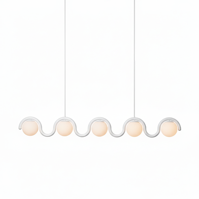 Aria Modern Metal Glass Linear Chandelier