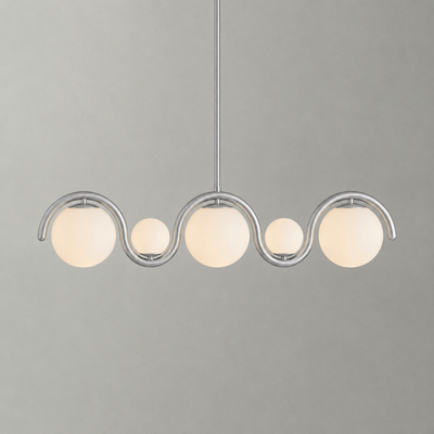 Ashcombe Opal Glass Linear Chandelier
