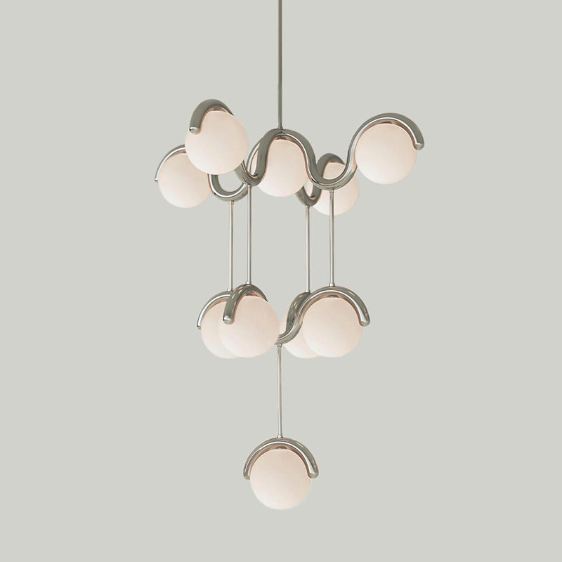 Eurvinen Creativity Elegance Art Brass Glass Chandelier - Neutral Decor