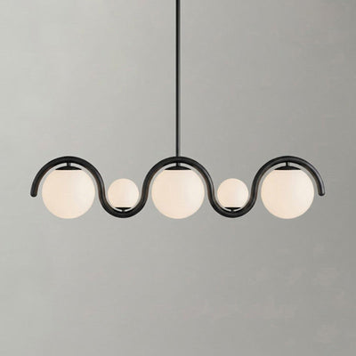 Ashcombe Opal Glass Linear Chandelier