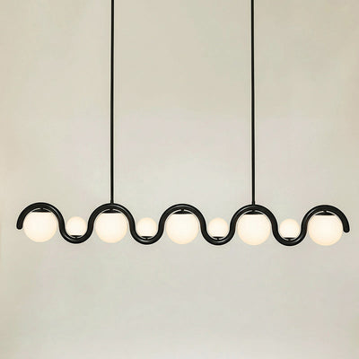 Ashcombe Opal Glass Linear Chandelier