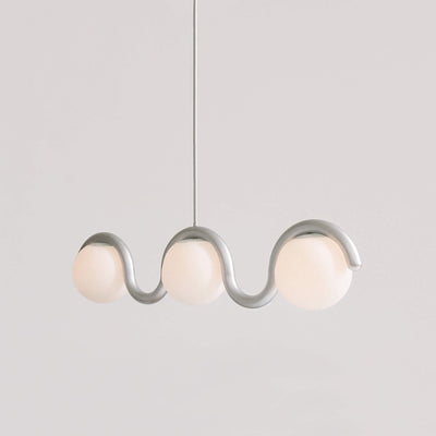 Aria Modern Metal Glass Linear Chandelier