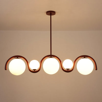 Ashcombe Opal Glass Linear Chandelier