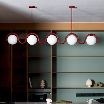 Ashcombe Opal Glass Linear Chandelier