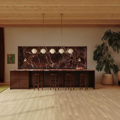 Aria Modern Metal Glass Linear Chandelier