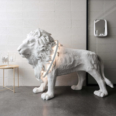 Brynis Lion Sculpture Floor Lamp