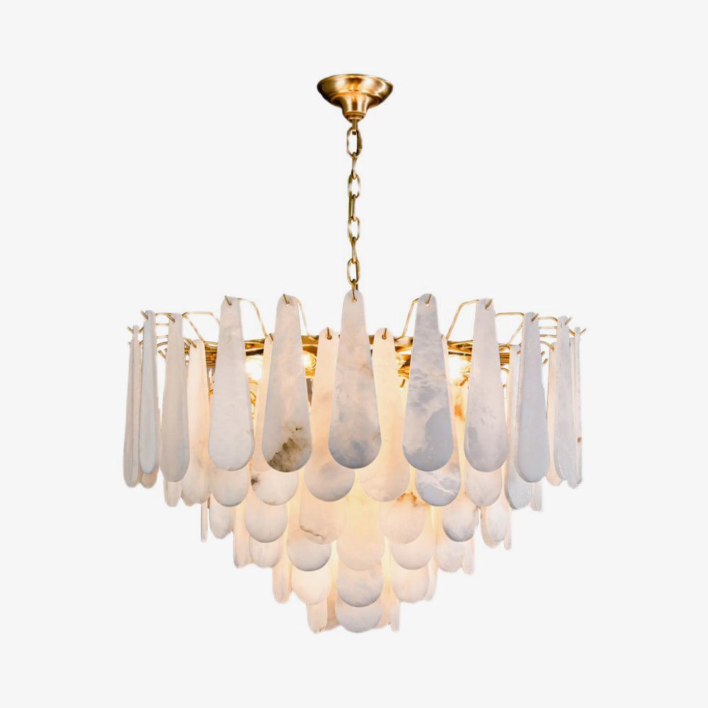 Niveneon Teardrop Alabaster Chandelier