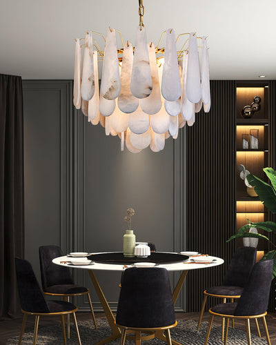 Niveneon Teardrop Alabaster Chandelier