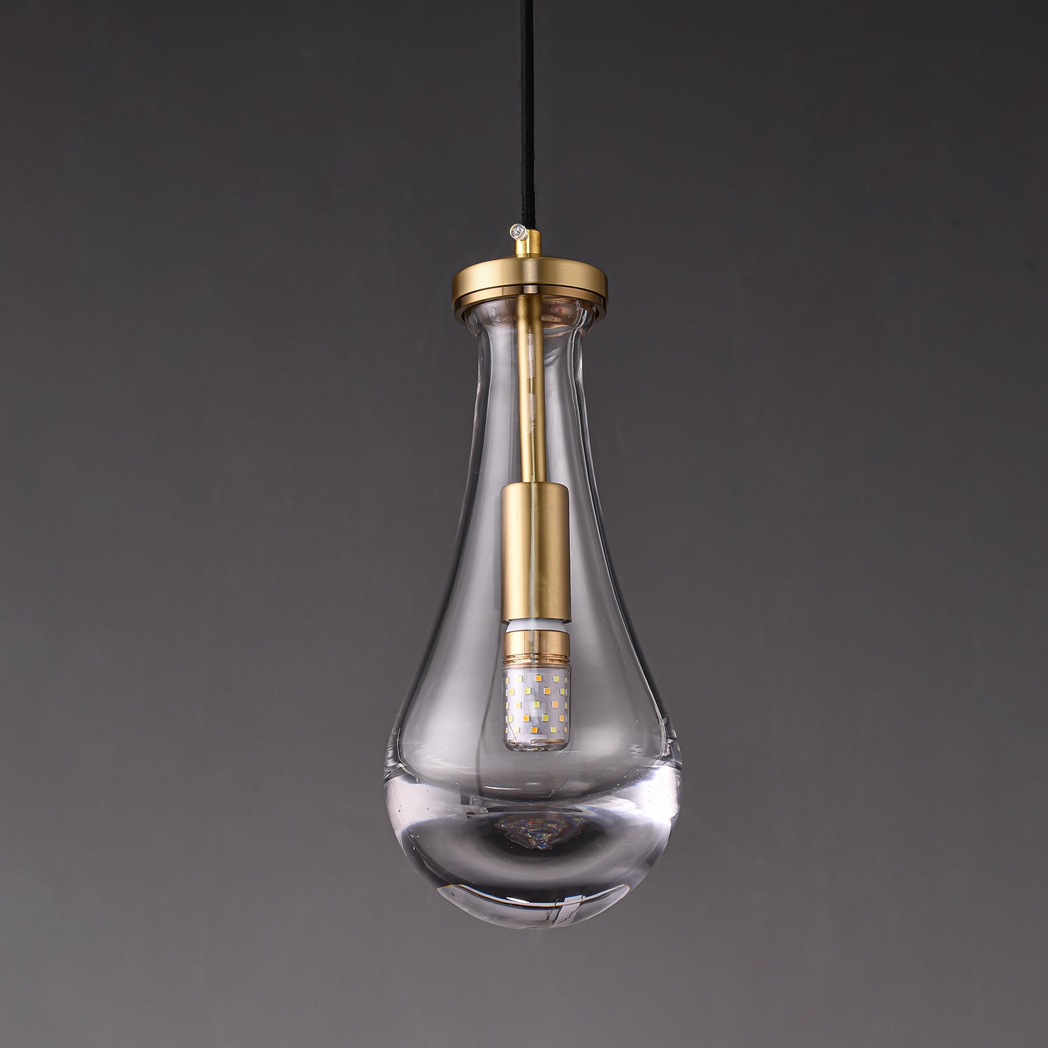 Votheor Modern Minimalist Brass Glass Pendant Lamp