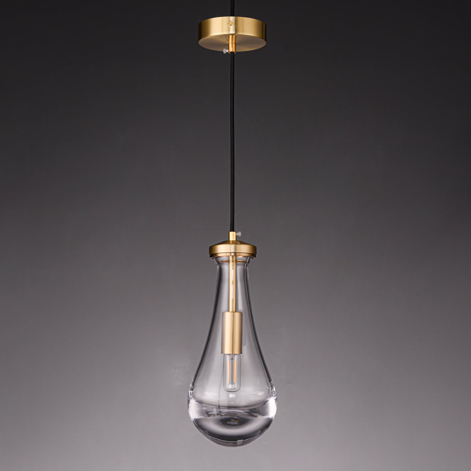 Votheor Modern Minimalist Brass Glass Pendant Lamp