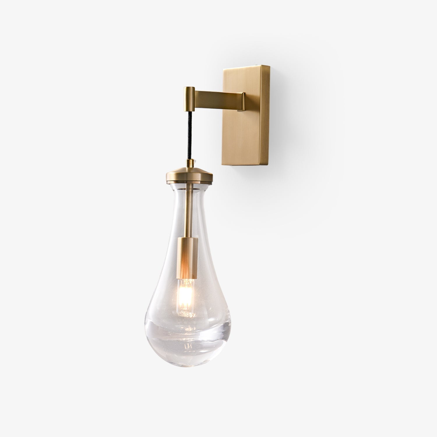 Lyshaos Modern Minimalist Brass Glass Wall Lamp