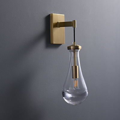 Lyshaos Modern Minimalist Brass Glass Wall Lamp