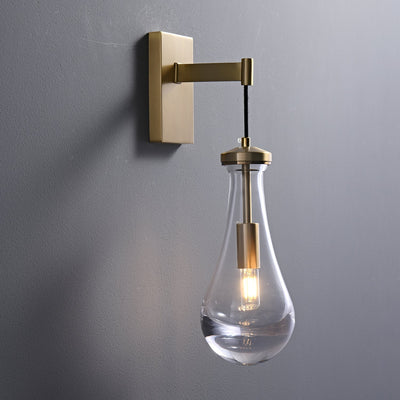 Lyshaos Modern Minimalist Brass Glass Wall Lamp
