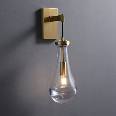 Lyshaos Modern Minimalist Brass Glass Wall Lamp