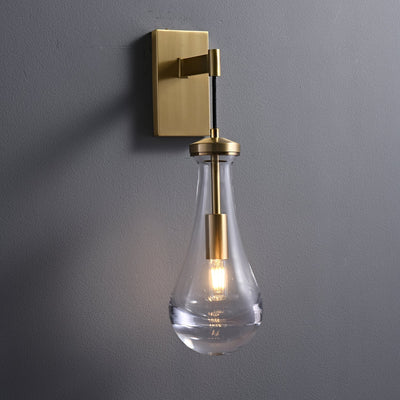 Lyshaos Modern Minimalist Brass Glass Wall Lamp