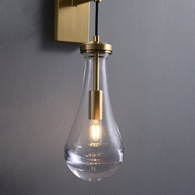 Lyshaos Modern Minimalist Brass Glass Wall Lamp