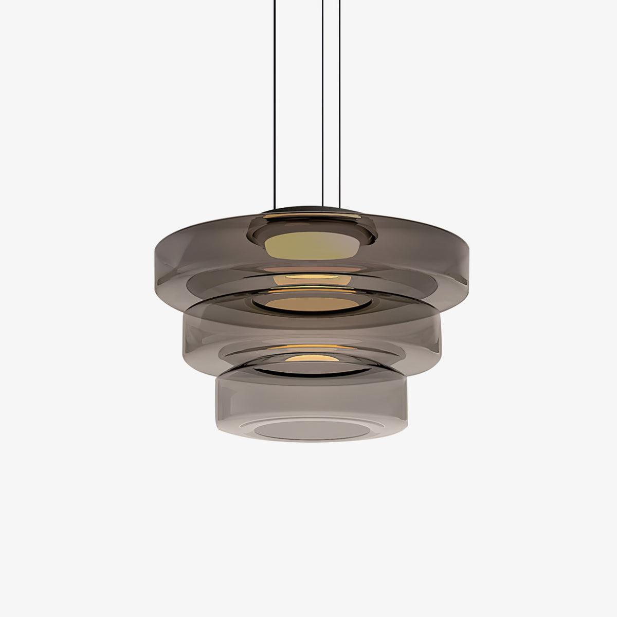 Lustra Pendant Lamp Glass Circles Multi-Level - Neutral Decor