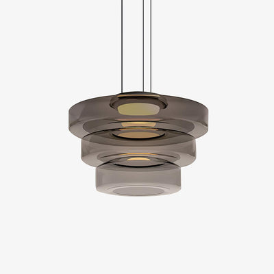 Lustra Pendant Lamp Glass Circles Multi-Level - Neutral Decor