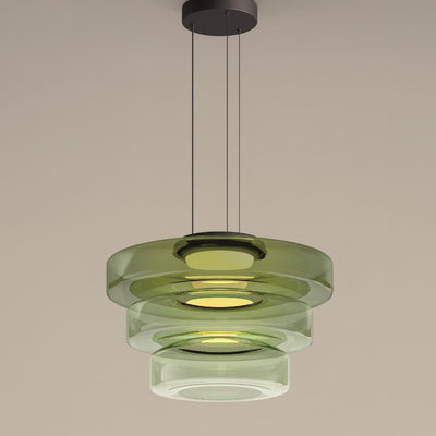 Lustra Pendant Lamp Glass Circles Multi-Level - Neutral Decor