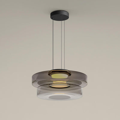 Lustra Pendant Lamp Glass Circles Multi-Level - Neutral Decor