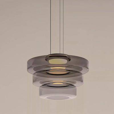 Lustra Pendant Lamp Glass Circles Multi-Level - Neutral Decor
