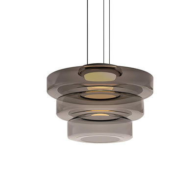 Lustra Pendant Lamp Glass Circles Multi-Level - Neutral Decor