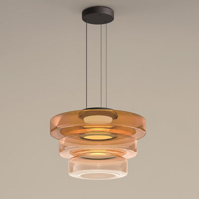 Lustra Pendant Lamp Glass Circles Multi-Level - Neutral Decor