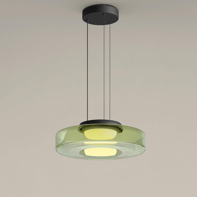 Lustra Pendant Lamp Glass Circles Multi-Level - Neutral Decor