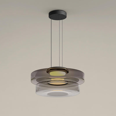 Lustra Pendant Lamp Glass Circles Multi-Level - Neutral Decor