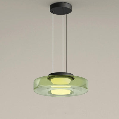 Lustra Pendant Lamp Glass Circles Multi-Level - Neutral Decor