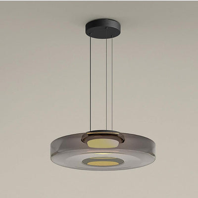Lustra Pendant Lamp Glass Circles Multi-Level - Neutral Decor