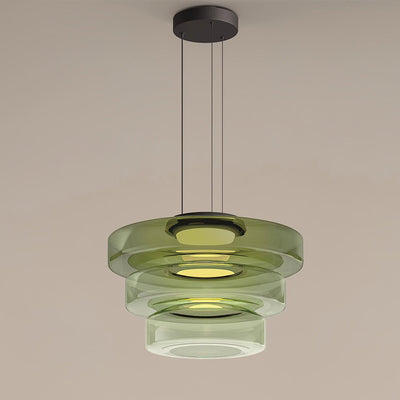 Lustra Pendant Lamp Glass Circles Multi-Level - Neutral Decor