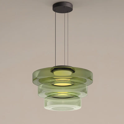 Lustra Pendant Lamp Glass Circles Multi-Level - Neutral Decor