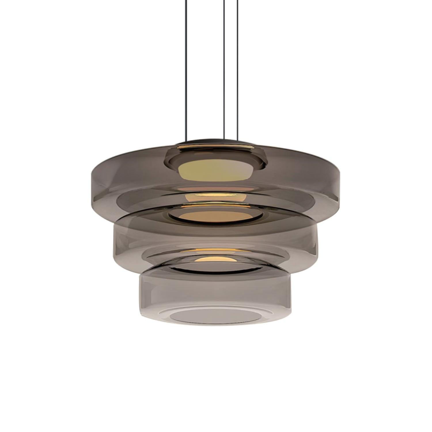 Lustra Pendant Lamp Glass Circles Multi-Level - Neutral Decor