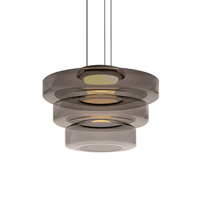 Lustra Pendant Lamp Glass Circles Multi-Level - Neutral Decor
