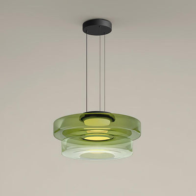 Lustra Pendant Lamp Glass Circles Multi-Level - Neutral Decor