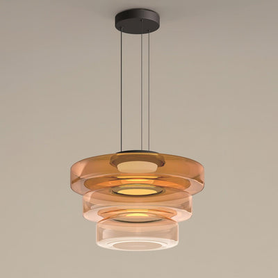Lustra Pendant Lamp Glass Circles Multi-Level - Neutral Decor