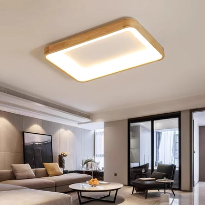 Uphae Modern Minimalist Square Wood Ceiling Light
