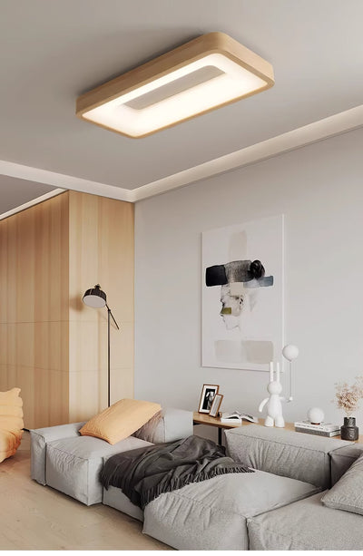 Uphae Modern Minimalist Square Wood Ceiling Light
