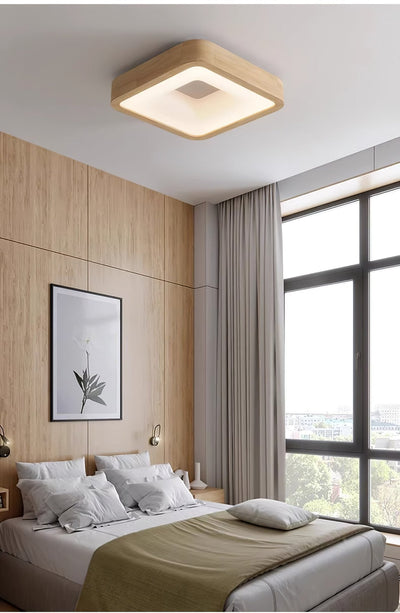 Uphae Modern Minimalist Square Wood Ceiling Light