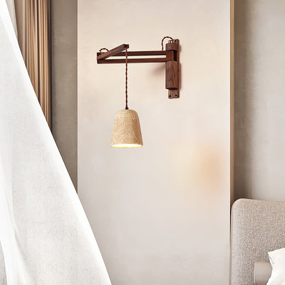 Arboren Adjustable Travertine Dome Wall Sconce