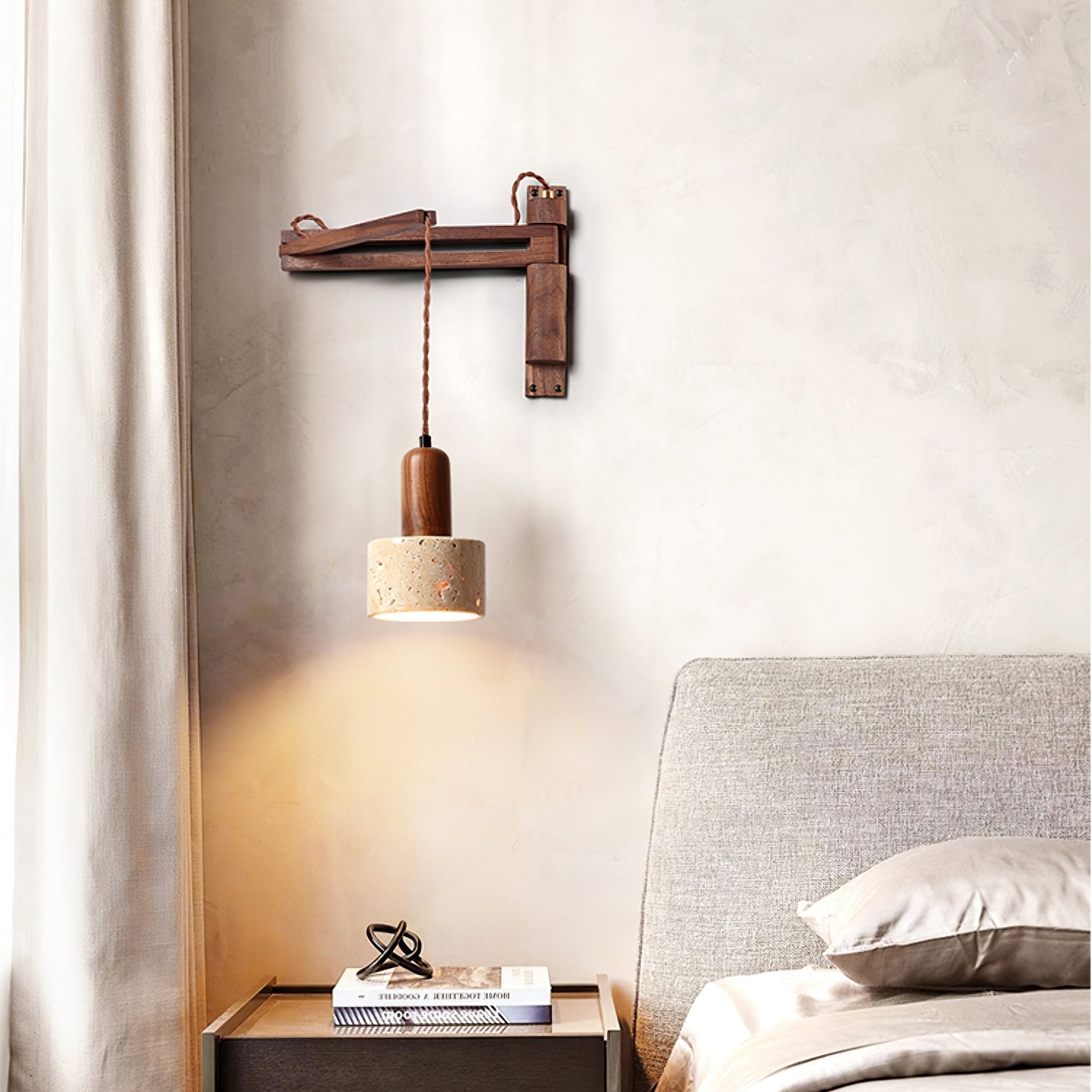 Arboren Adjustable Travertine Dome Wall Sconce