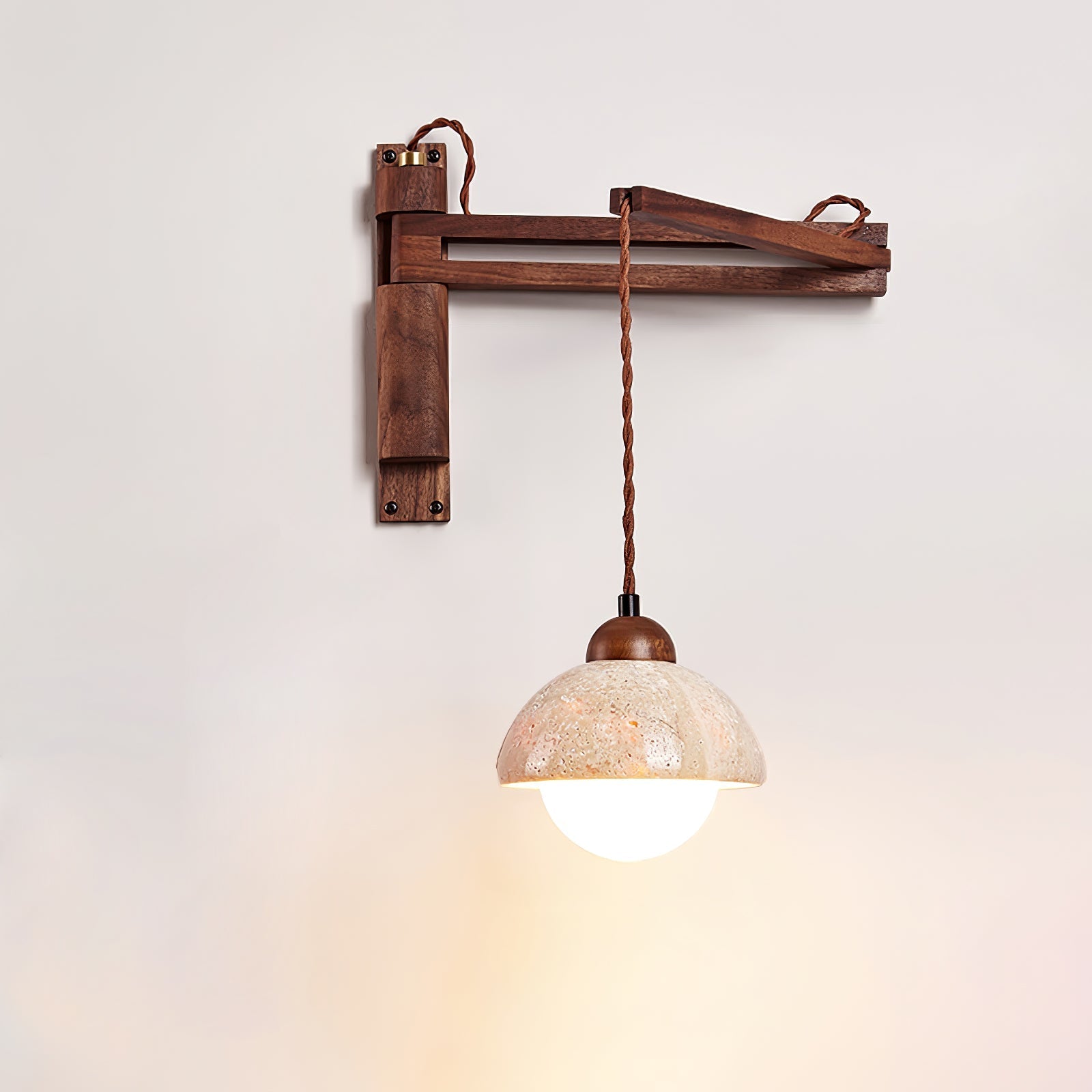 Arboren Adjustable Travertine Dome Wall Sconce