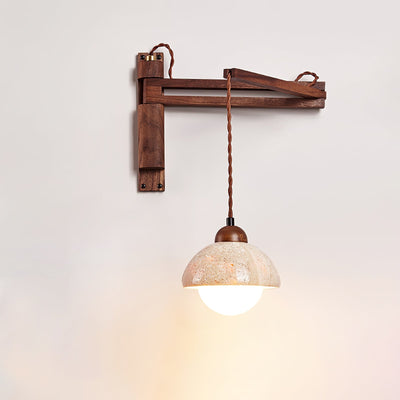 Arboren Adjustable Travertine Dome Wall Sconce